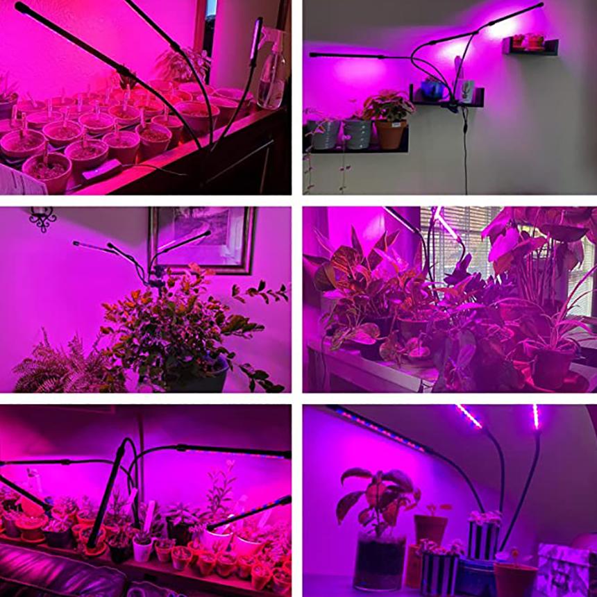 植物育成ライト LED植物育成灯 室内栽培ランプ 2個セット 3つ照明