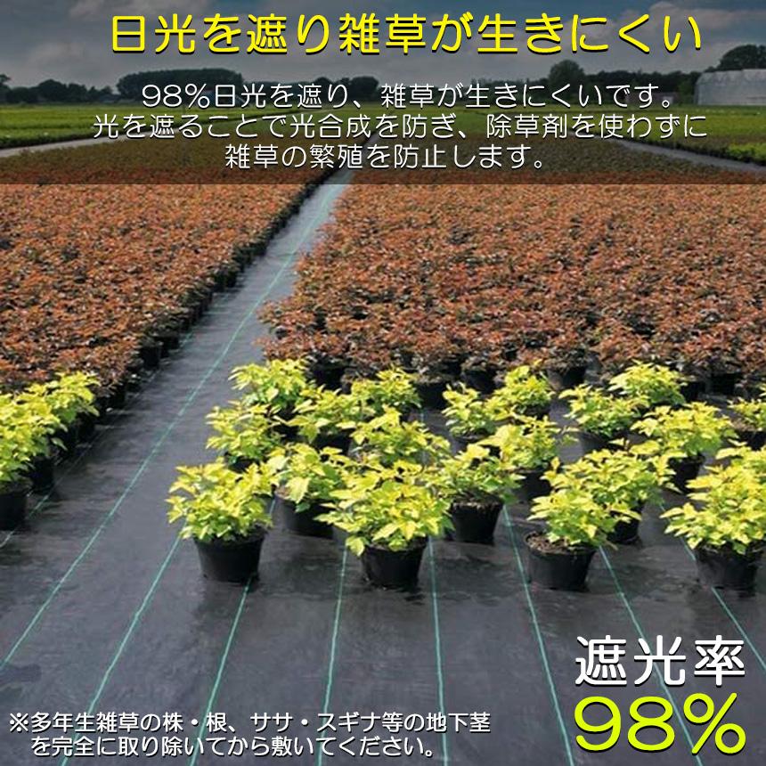 防草シート 50m X 1m 除草シート 園芸用シート 雑草シート UV剤入り 高透水 農業 家庭用 園芸用 除草 雑草通水性 砂利 杭 ガーデニング｜ad-hitshop｜04