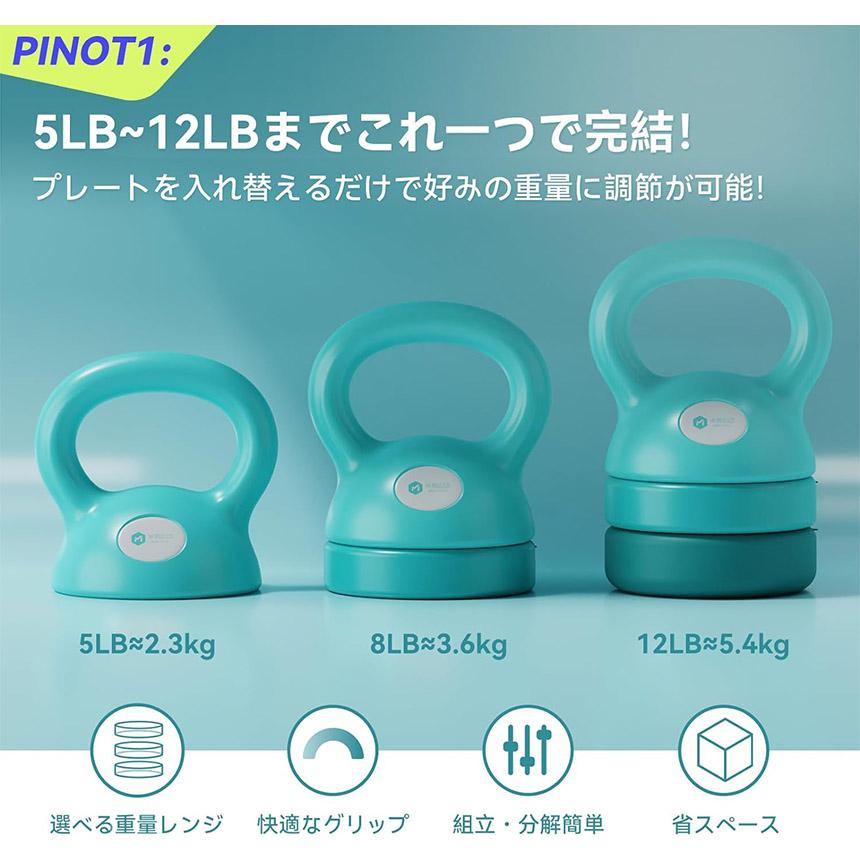 可変式ケトルベル 3in1 2個セット 初心者 上級者 重さ変更 2.3~5.4kg