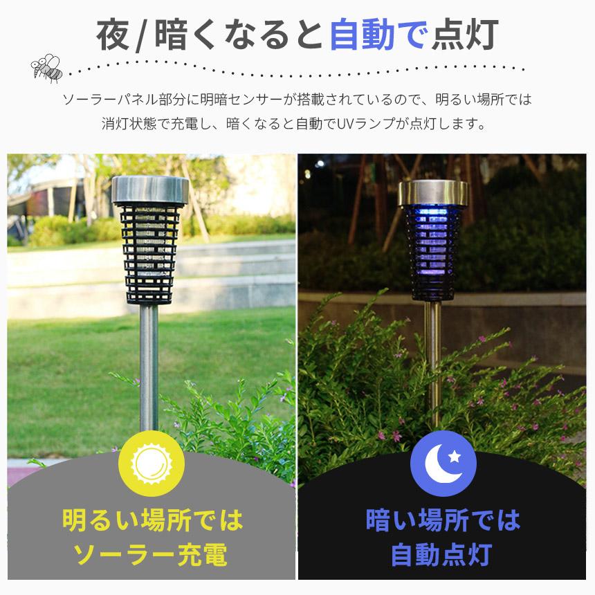 電撃殺虫器 ガーデンライト 1箱2本セット 殺虫 蚊 蚊よけ コバエ