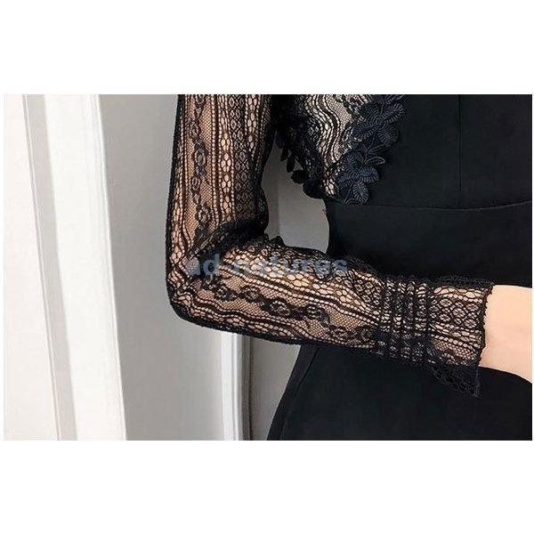 期間限定30 Off ワンピース ニット レディースロングｔシャツワンピース 黒 ハイネック レース 長袖 七分袖 ミディアム ロング 結婚式 長袖 冬 きれいめ ワンピース Color ブラック Www 11thspace Com