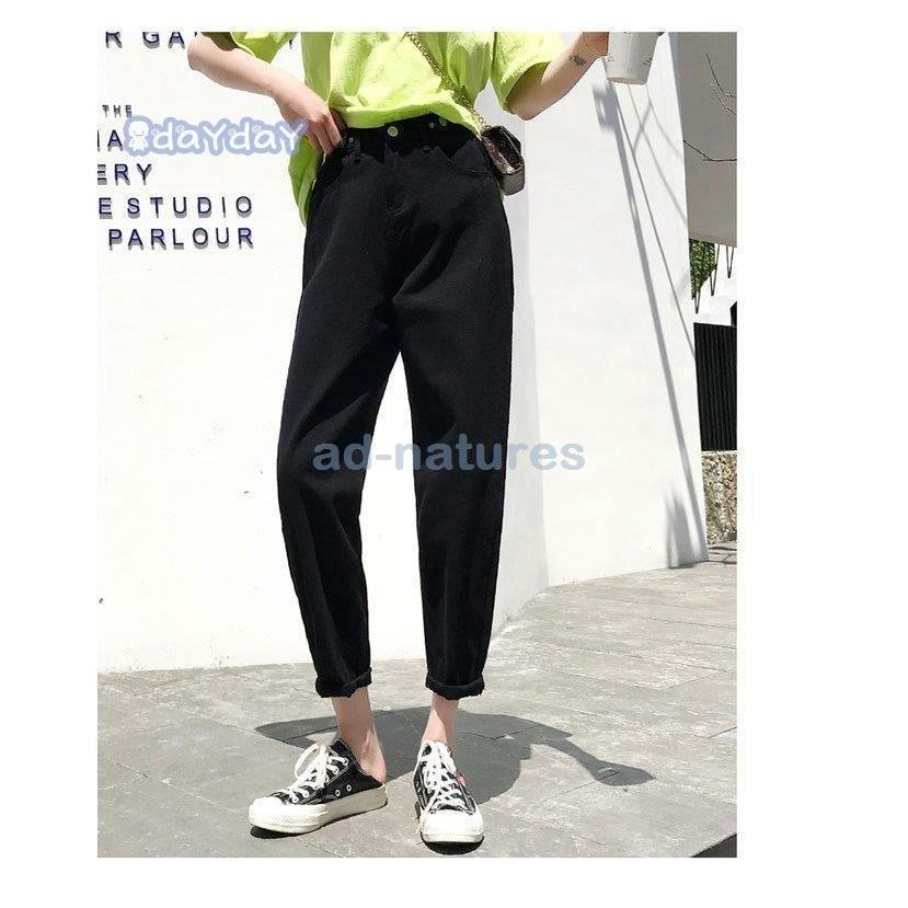 サルエルパンツ レディース デニムパンツ 体型カバー ｇパン テーパードパンツ ジーンズ ウエストゴム 九分丈パンツ デニム カジュアルパンツ 新品登場