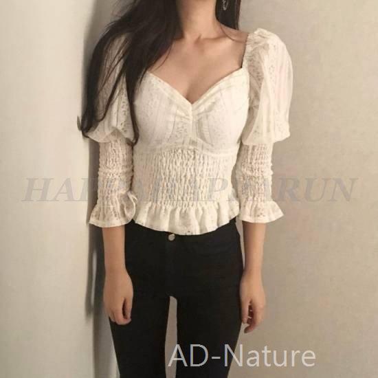 ブラウス レディース レースブラウス レディース ファッション トップス 大きいサイズ トップス レーストップス レース 春ブラウス 春 韓国 ファッション レ 五分 七分袖 カラー ブラック Unistu Dev Athosdigital Com Br