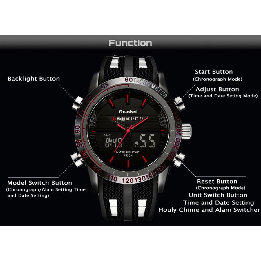 腕時計 メンズ 安い ミリタリー 防水 新発売の LED クォーツ デジタル