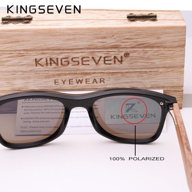 サングラス 偏光 KINGSEVEN 木製 ミラーレンズ Gray Walnut Wood