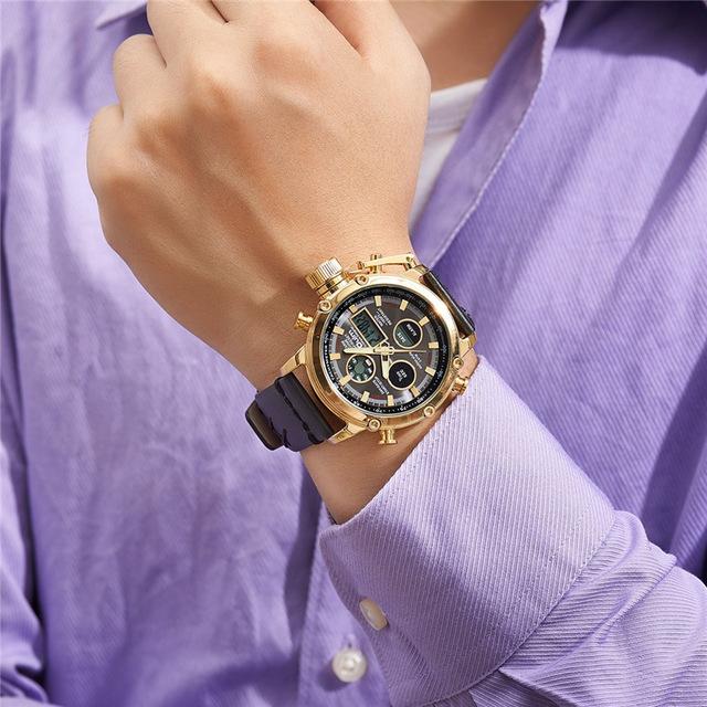 予約中 代 40代 腕時計 メンズ 30代 防水 日付 アラーム アナログ デジタル 50代 腕時計 カラー Gold White Dial Www We Job Com