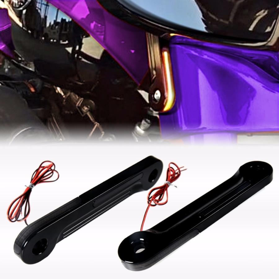 ウィンカー ハーレー ツーリング LEDライト ランプ フロントフォーク ストーリトグライド 汎用