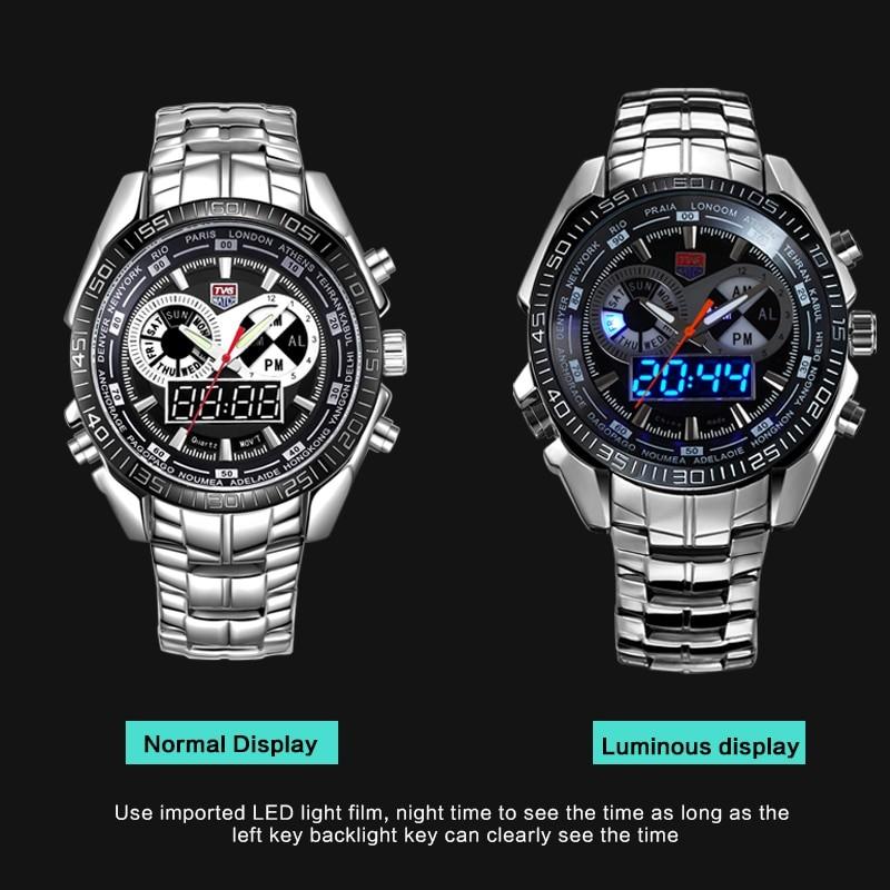 腕時計 メンズ デュアルディスプレイ デジタル 海外 高級ブランド LED