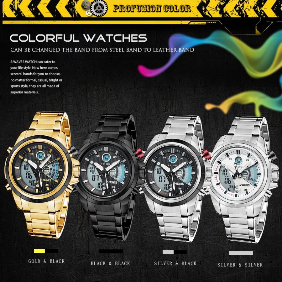 腕時計 メンズ Swaves クォーツ腕時計 防水腕時計 父の日 誕生日 高級ブランドデュアルスクリーンウォッチ Mh 0180 オートドリーム 通販 Yahoo ショッピング