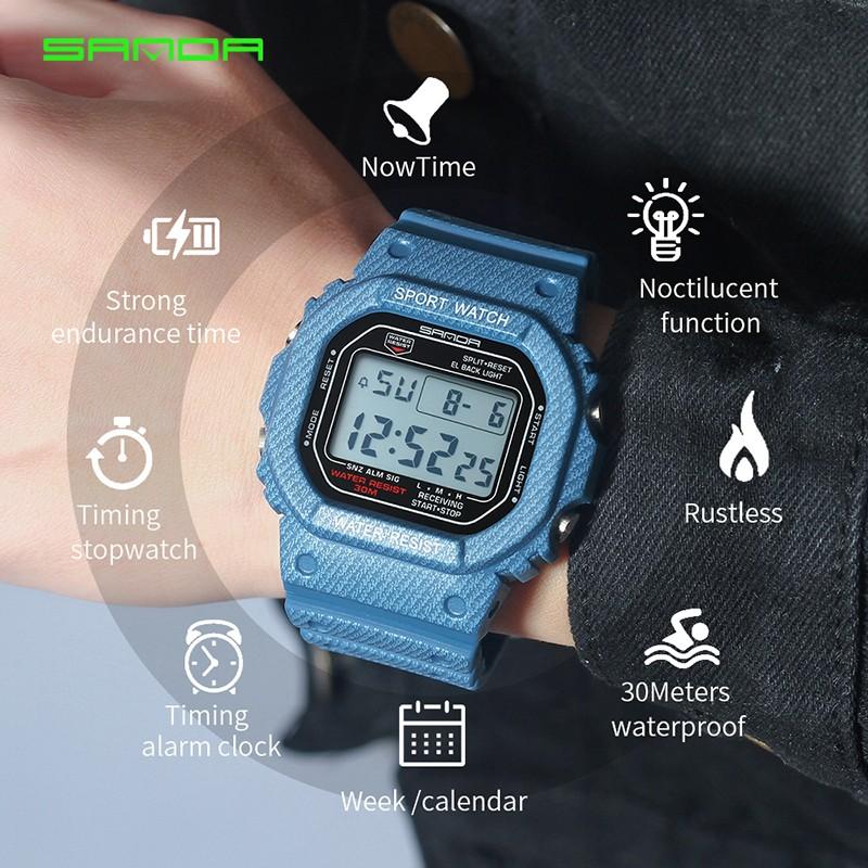 腕時計 レディース 多機能 デニム柄 防水 女性用 スポーツ レディース ウォッチ 耐衝撃 Mh 0386 オートドリーム 通販 Yahoo ショッピング