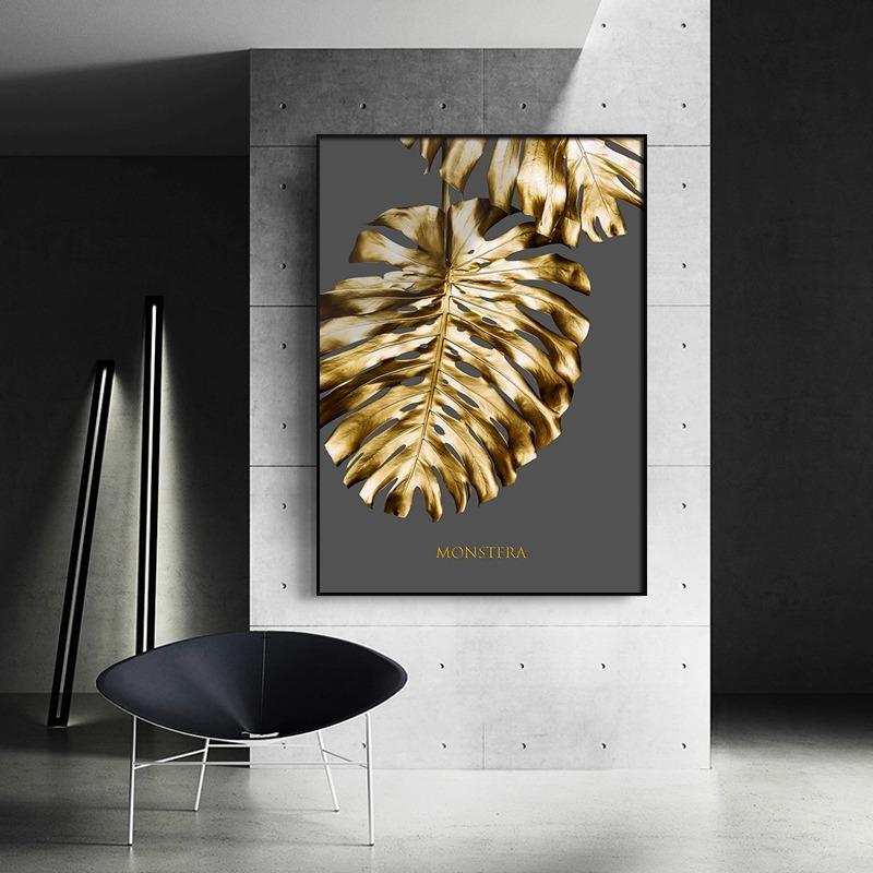 キャンバスプリントアート インテリア 絵画 北欧 黄金の植物