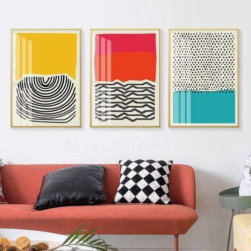 インテリアアート　抽象画　キャンバスアート Amazon.co.jp: 色幾何学線装飾画シンプルな抽象画壁アート