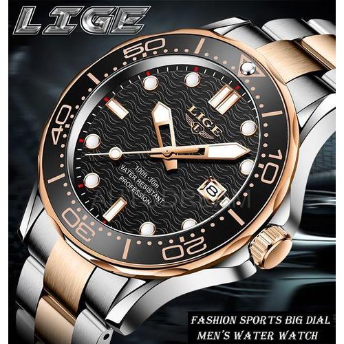 腕時計 メンズ LIGE 防水 男性 オマージュウォッチ 30ATM