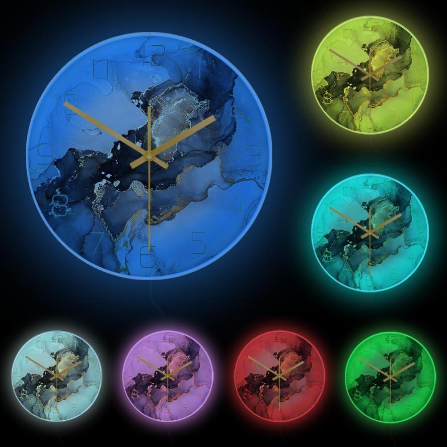 壁掛け時計 モダン 芸術 大理石 水彩画 家の装飾 テクスチャ