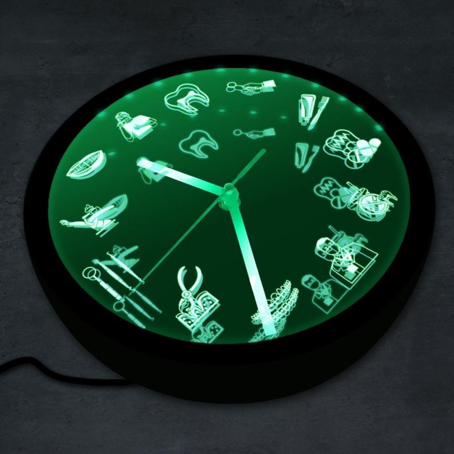 壁掛け時計 デンタルケア ギフト 歯の治療 LED 装飾 照明器具 歯科医