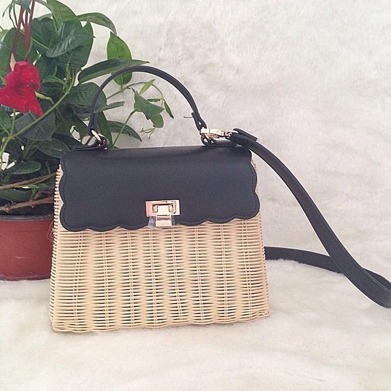 かご かごバッグ ハンドバッグ 手作り 籐 女性 バッグ カジュアル ファッション ビーチバッグ Wenji 黒 Tmh 0084 オートドリーム 通販 Yahoo ショッピング