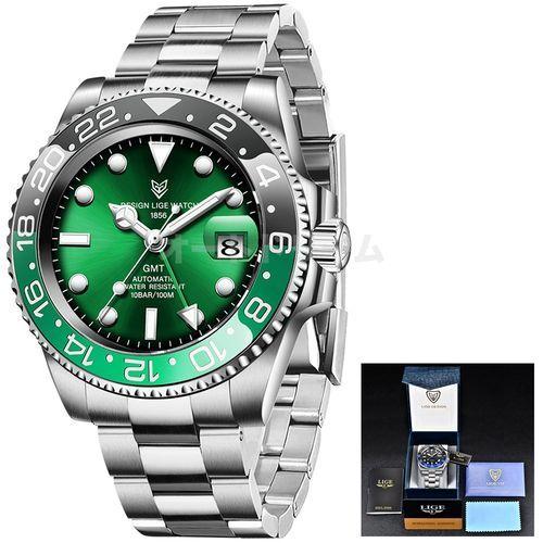 Lige メンズ 機械式腕時計 Gmt 40代 シルバーグリーン Xh3023a 4ならショッピング ランキングや口コミも豊富なネット通販 更にお得なpaypay残高も スマホアプリも充実で毎日どこからでも気になる商品をその場でお求めいただけます ファッション 50代 おすすめ 40代