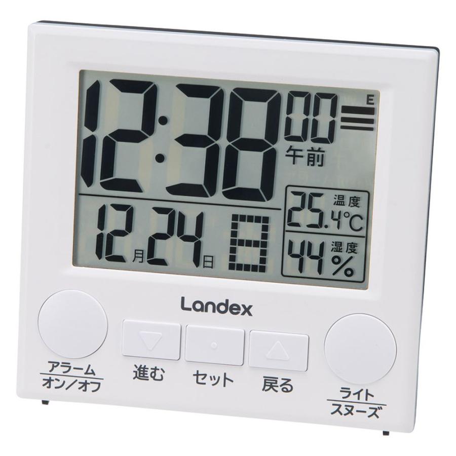 ギフト 置時計 ランデックス デジタル電波置時計 ラクミエルYT5308WH
