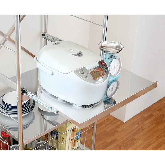 レンジ台 レンジラック キッチンラック ステンレス コンセント付き 電子レンジ 大型 ミドル キッチンボード 日本製 足立製作所 お得日 ポイント利用 爆買