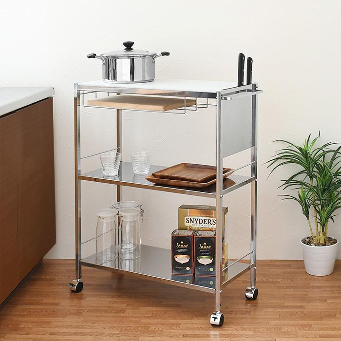 足立製作所 キッチンワゴン キャスター付き キッチンラック 隙間収納