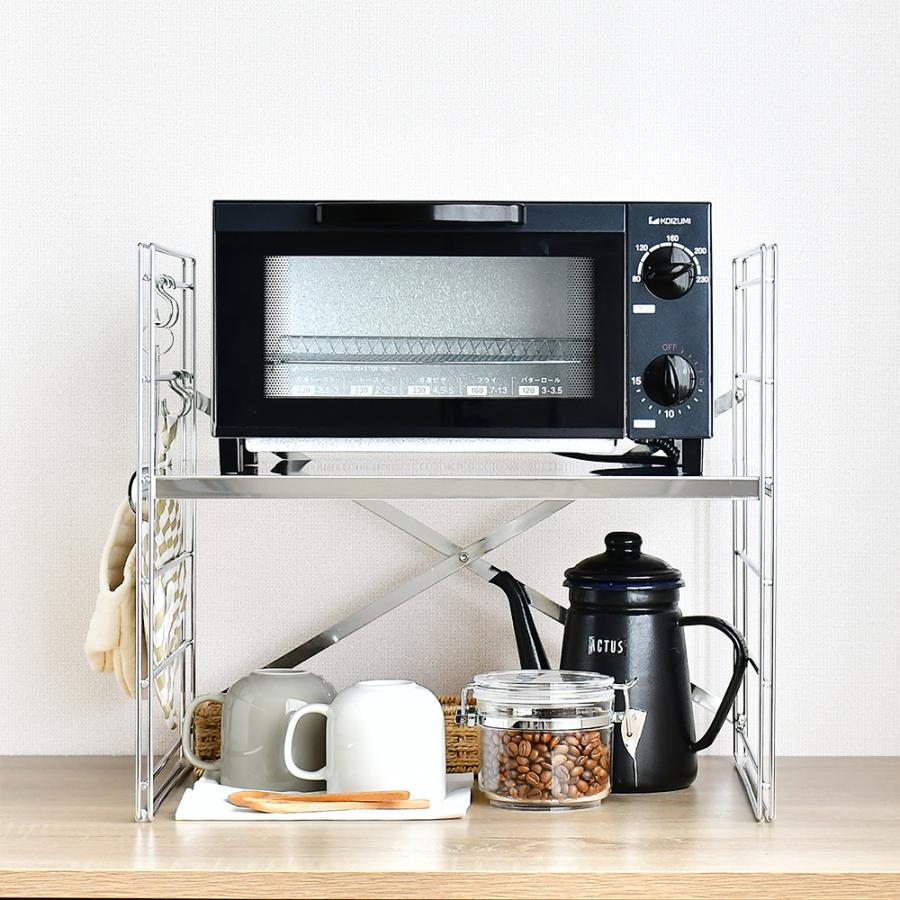 足立製作所 トースターラック 幅45cm 1段 レンジ上ラック 電子レンジ