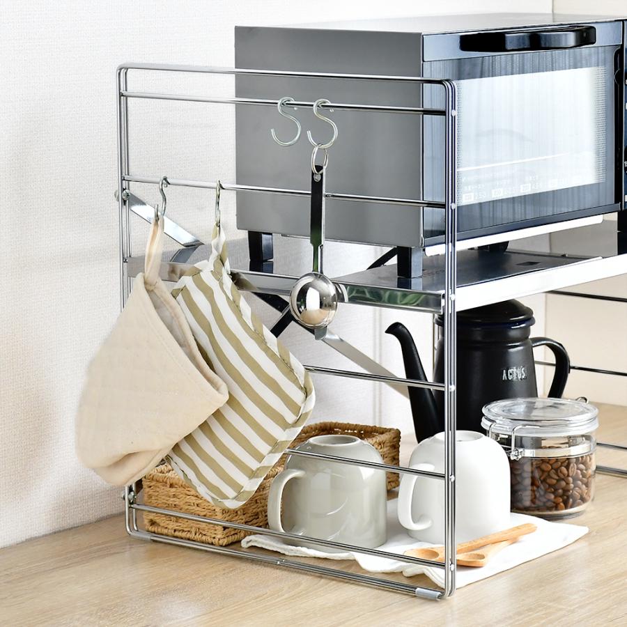 足立製作所 トースターラック 幅45cm 1段 レンジ上ラック 電子レンジ