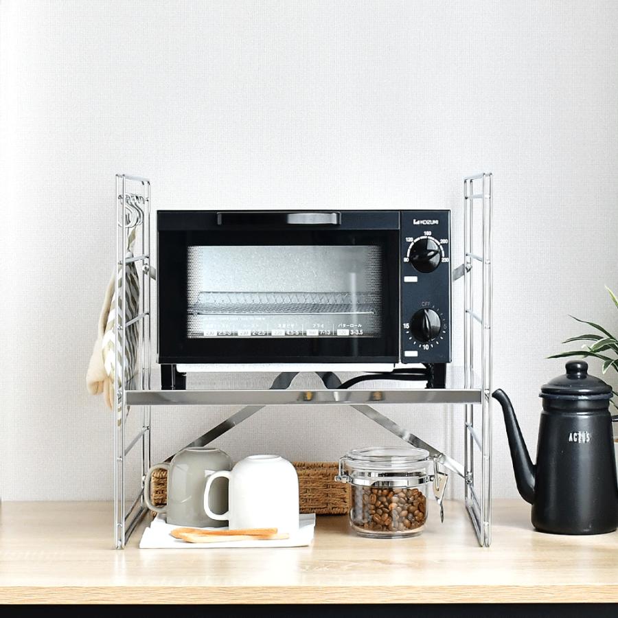足立製作所 トースターラック 幅45cm 1段 レンジ上ラック 電子レンジ