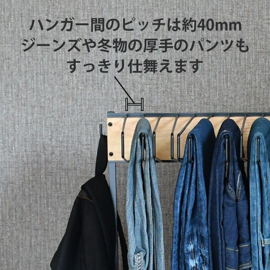 ザ・ジーンズハンガー パンツラック スリム 10本掛 収納 アイデア キャスター付き 高さ伸縮 ズボンハンガー 日本製 足立製作所_9
