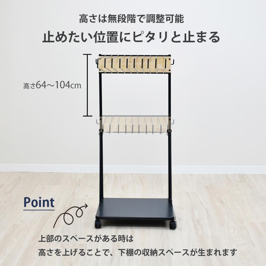 ザ・ジーンズハンガー パンツラック スリム 10本掛 収納 アイデア キャスター付き 高さ伸縮 ズボンハンガー 日本製 足立製作所_16