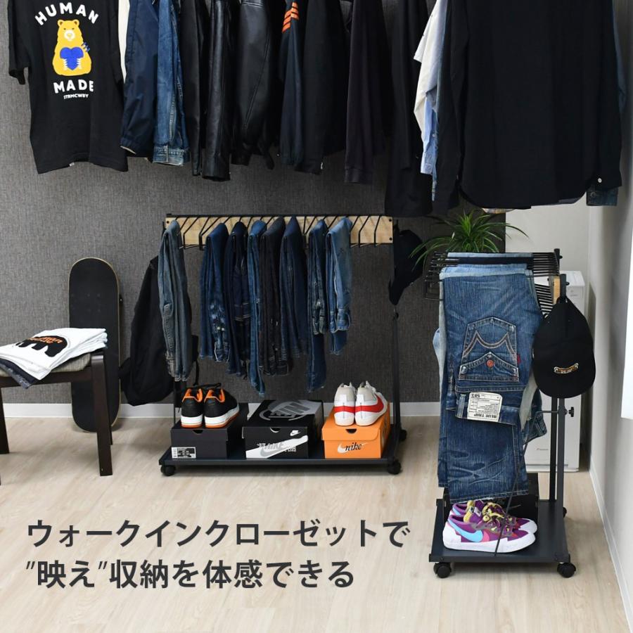 ザ・ジーンズハンガー パンツラック スリム 10本掛 収納 アイデア キャスター付き 高さ伸縮 ズボンハンガー 日本製 足立製作所_2