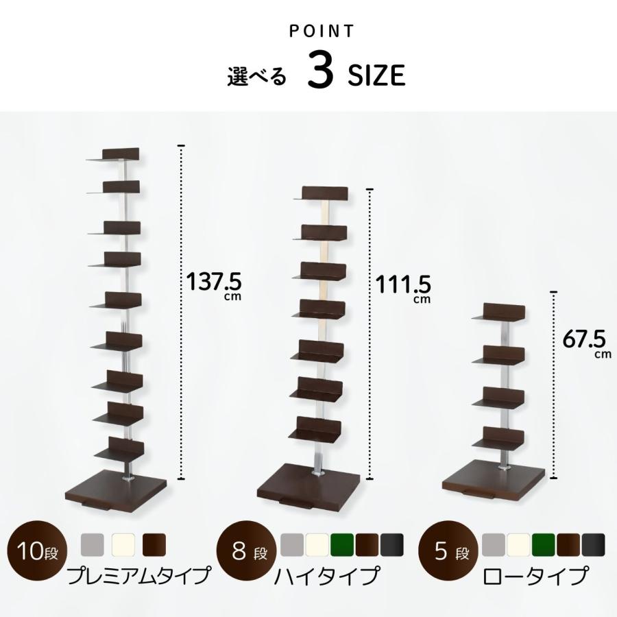 NewColor Tsum dock ブックタワー ロータイプ5段 隠しキャスター付 ブラウン、ネイビーグレー、ダークグリーン 爆買の画像