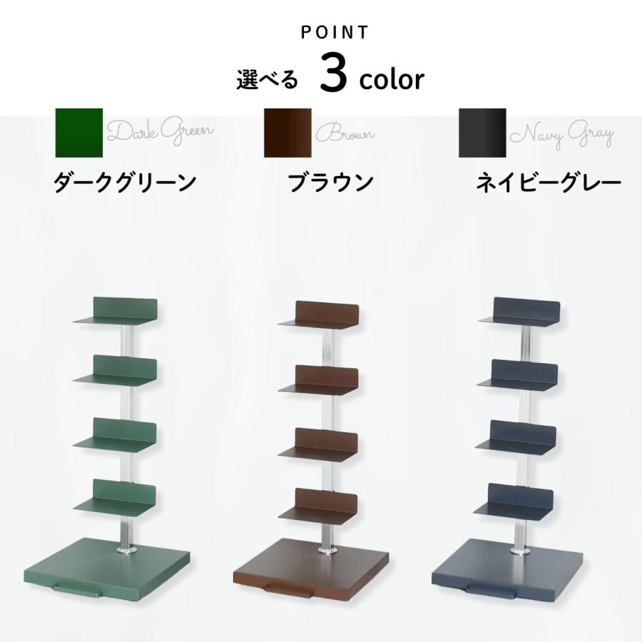 NewColor Tsum dock ブックタワー ロータイプ5段 隠しキャスター付 ブラウン、ネイビーグレー、ダークグリーン 爆買の画像