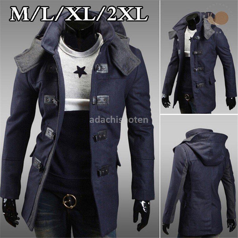 ダッフルコート トレンチコート メンズ メルトン ウール ロングコート トレンチコート チェスターコート ダッフルコート