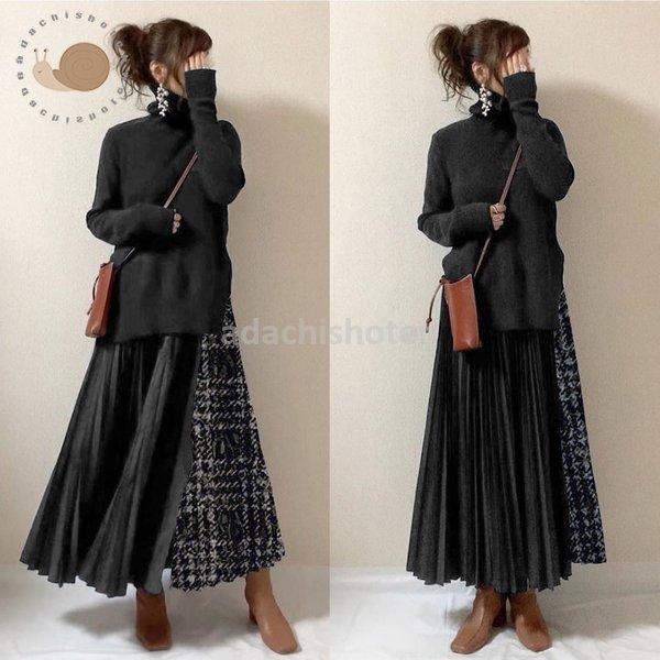 ワンピース ロングワンピース ニット カシュクール 長袖 プリーツ ハイネック マキシ 秋 冬 上品 着痩せ レディース おしゃれ Ol 通勤 ワンピース サイズ フリーサイズ Www Mantraman Com Mx