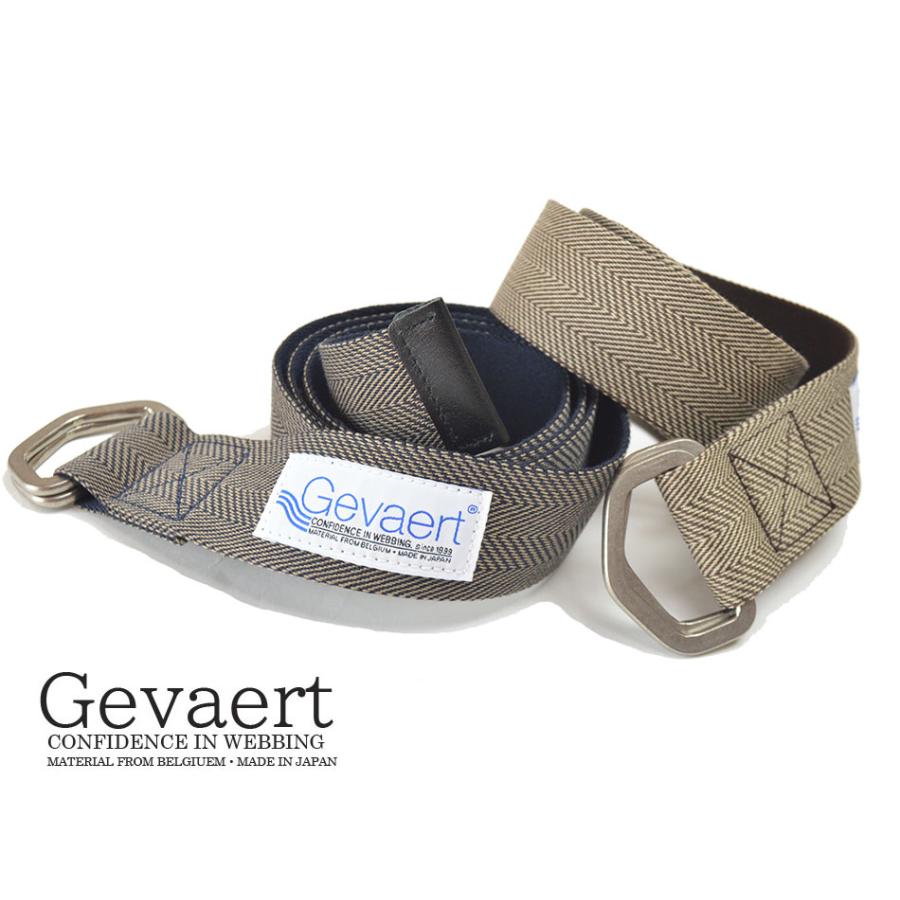 日本製 GEVAERT リバーシブル ヘリンボーン Wリング ベルト メンズ