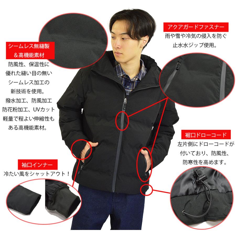 ファイバー ダウンジャケット メンズ 防寒ジャケット 防風加工 撥水 