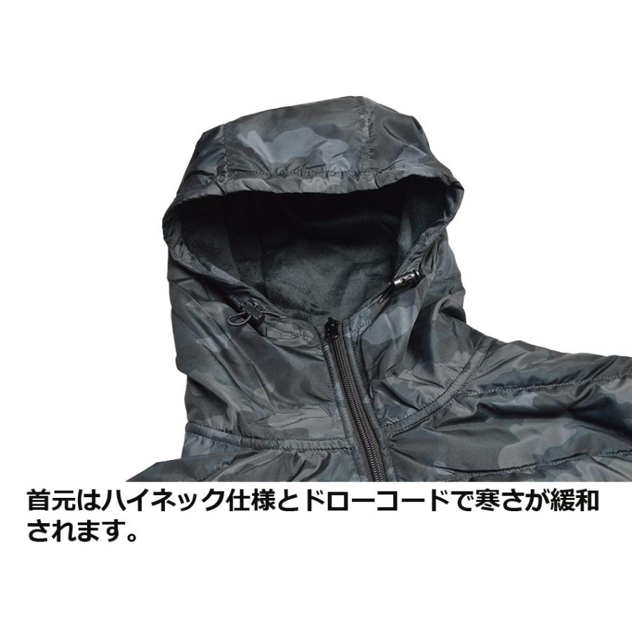 ジャージ　パーカー　ダウン ダウンパーカー メンズ 前身頃ダウン入り ジャージ（裏シャギー