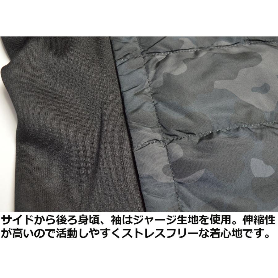 ダウンパーカー メンズ 前身頃ダウン入り ジャージ（裏シャギー