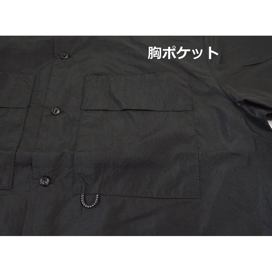 ふわっと軽い 撥水 ナイロン半袖シャツ メンズ ポケット付き