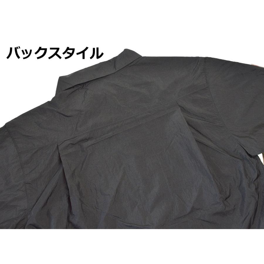 ふわっと軽い 撥水 ナイロン半袖シャツ メンズ ポケット付き