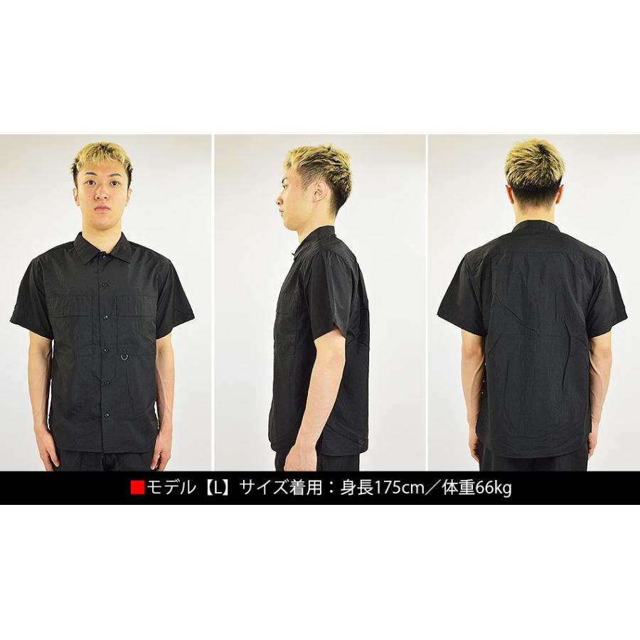 ふわっと軽い 撥水 ナイロン半袖シャツ メンズ ポケット付き