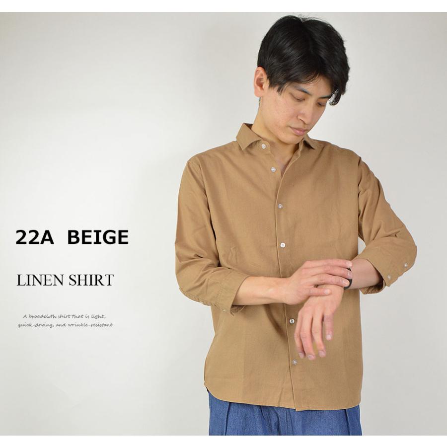 完売【美品】MOGA ナチュラルタンブラーボリュームシャツ L 麻 七分袖 七分袖シャツ メンズ 7分袖 メンズシャツ ボタンシャツ カプリシャツ
