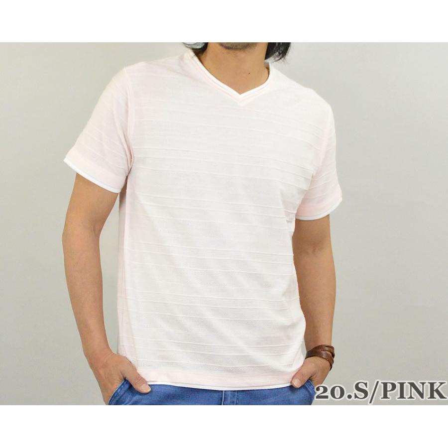 Tシャツ メンズ 半袖 Vネック 無地 ジャガード生地 重ね着風 半袖tシャツ カットソー 春 夏 秋 おしゃれ カットソー Vネックtシャツ フェイクレイヤード Thts アダマス ヤフー店 通販 Yahoo ショッピング