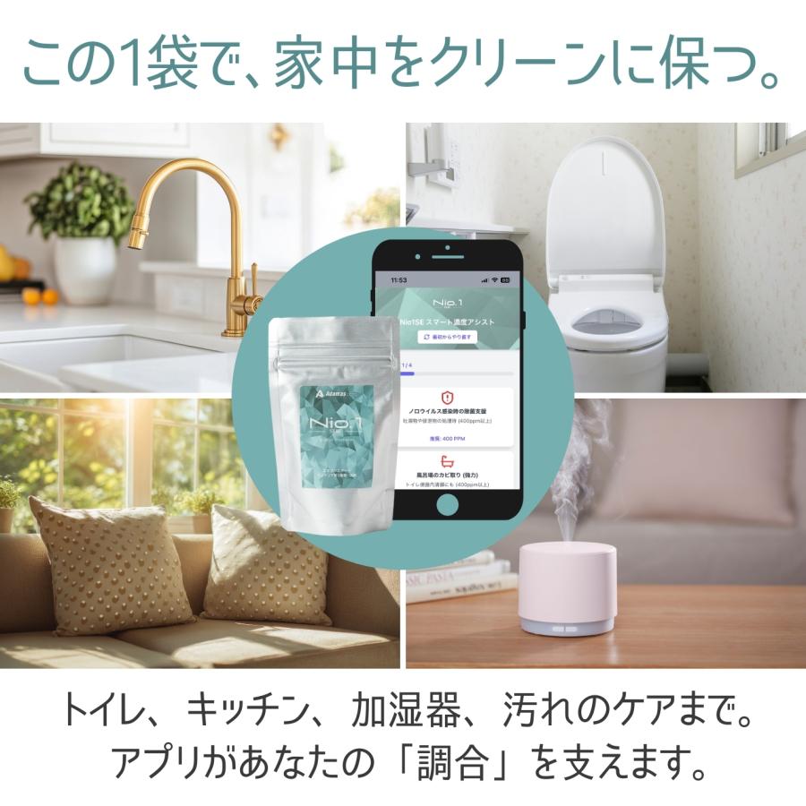車内消臭剤 Nio1 SE ニオワン スプーン付 強力消臭 除菌 水で溶かすだけ 顆粒タイプ 無香料 車 シート エアコン ペット 汗 カビ臭 アダマスオクタ (60g) | Adamas octa | 15