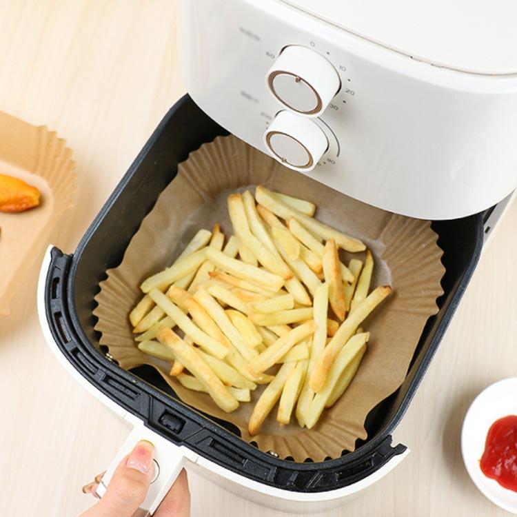 エアフライヤー用紙 100枚入り クッキングシート エアフライヤー専用紙 クッキングペーパー 唐揚げ ドライフルーツ 耐高温 耐水 耐油 食品