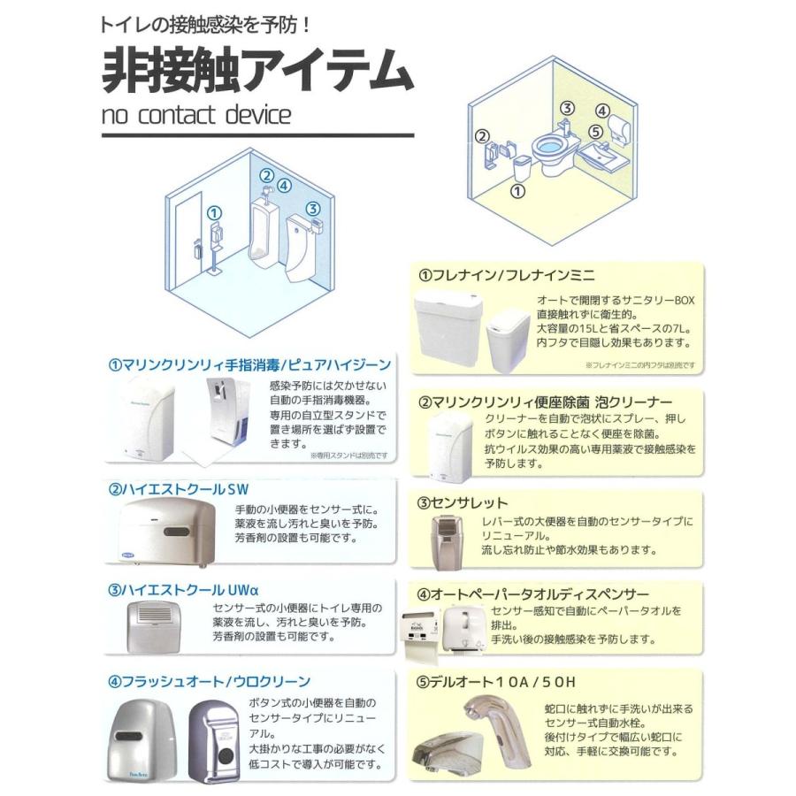 男子トイレ自動洗浄 ハイエストクール SW 全自動システム 取り付け簡単 男性用 トイレ 小便器 非接触 節水 尿石 悪臭 防止 芳香｜adblue-station｜05