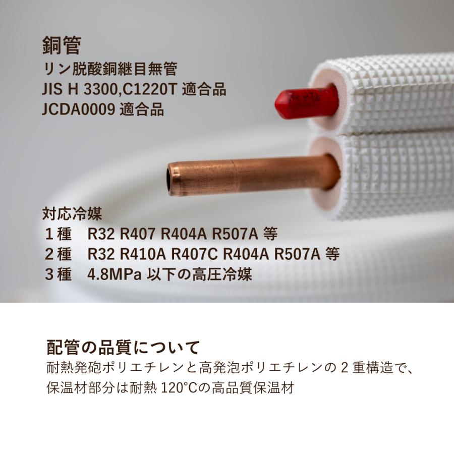 ペアコイル 2分4分 20m 3巻セット JIS規格準拠品 空調用被覆銅管 RPC