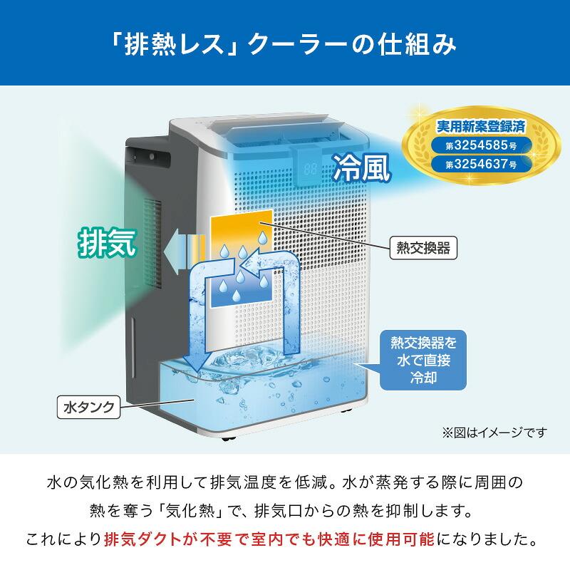 排熱レス スポットクーラー RV-AC100H 衣類乾燥 除湿 LEDディスプレイ