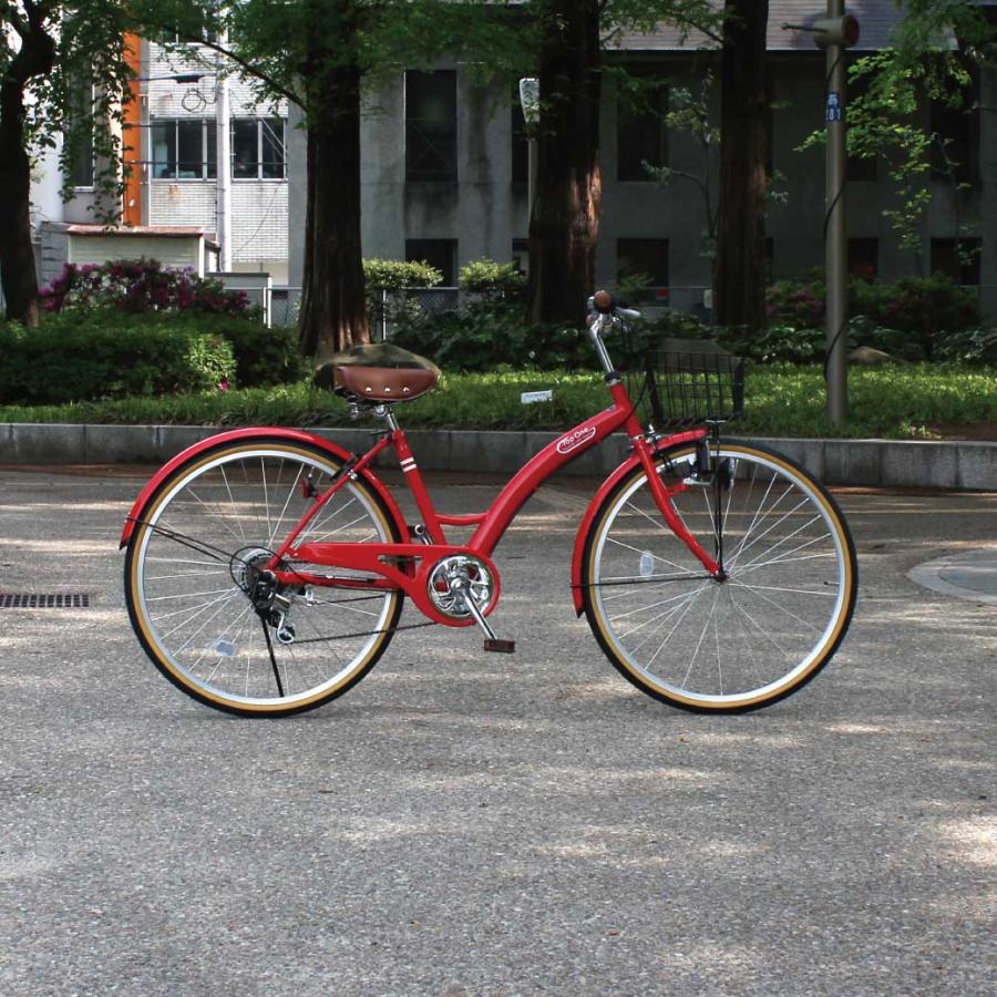 TOPONE シティサイクル T-CCB266 4色 26インチ シマノ6段変速ギア