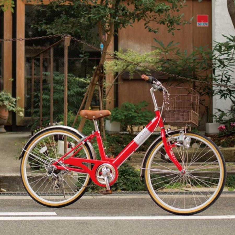 TOPONE 子供用自転車 NV246 24インチ シマノ6段変速 カゴ 鍵 ライト